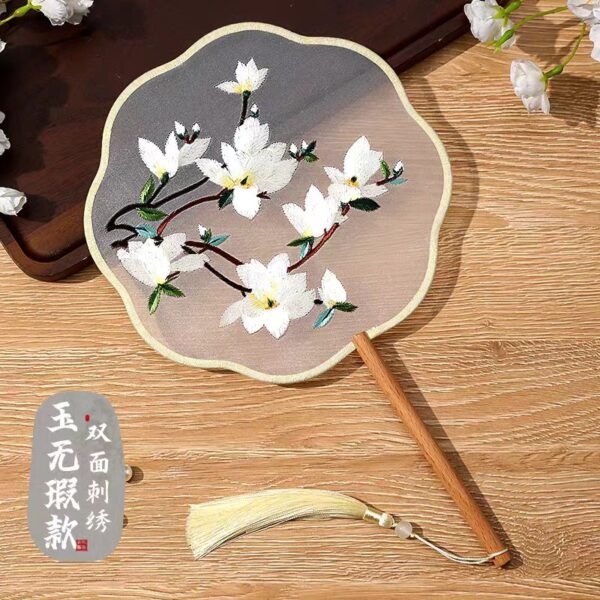 刺绣团扇古风汉服扇子 - 图片 5